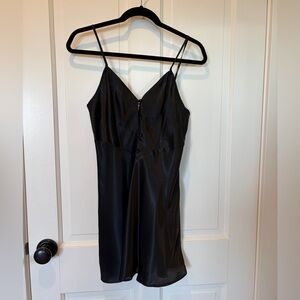 Vintage Val Mode Black Satin Slip Dress